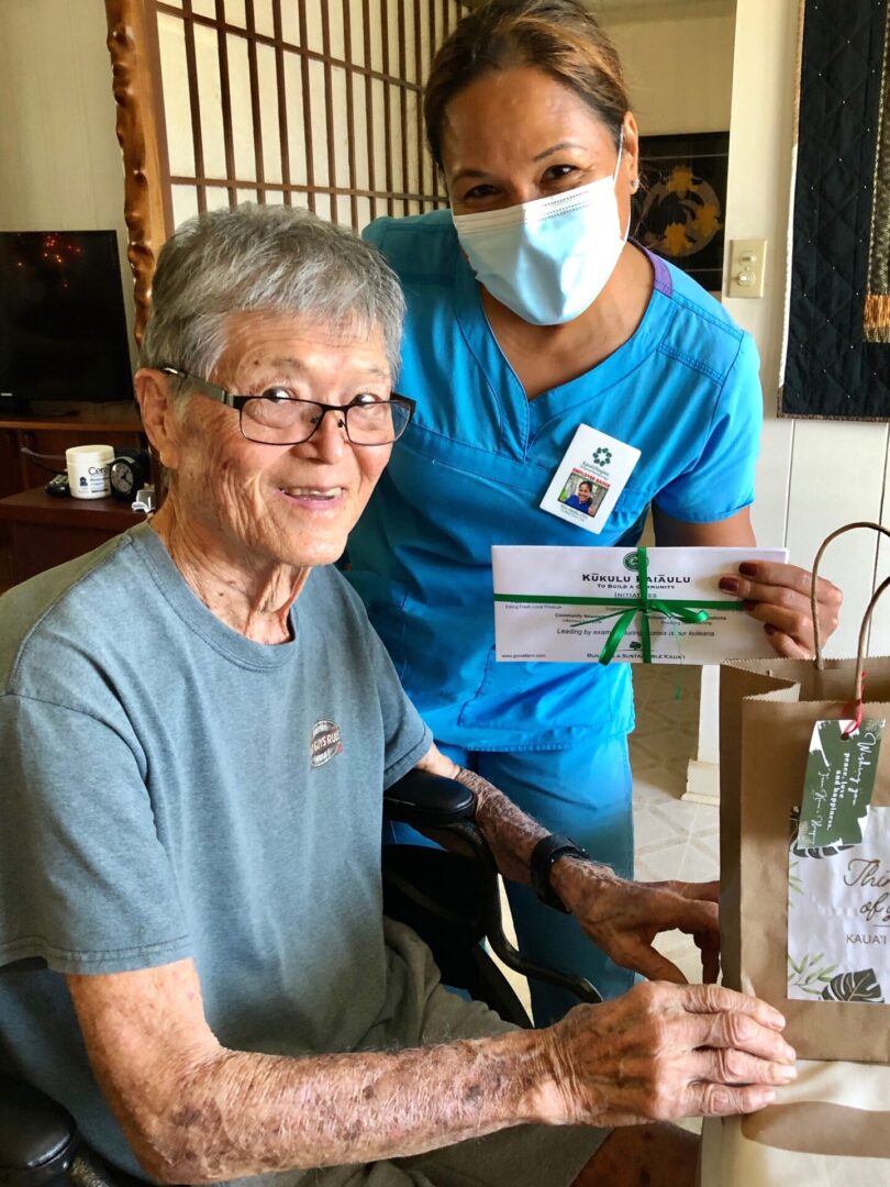A hospice caretaker and her patient